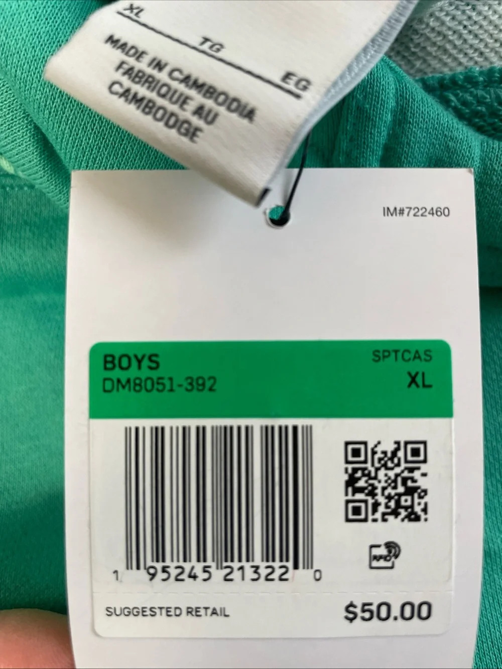 Nike Youth Teal All-Over Logo Hoodie with Orange Swoosh size Youth XL